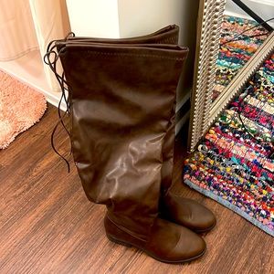 Knee high brown boots